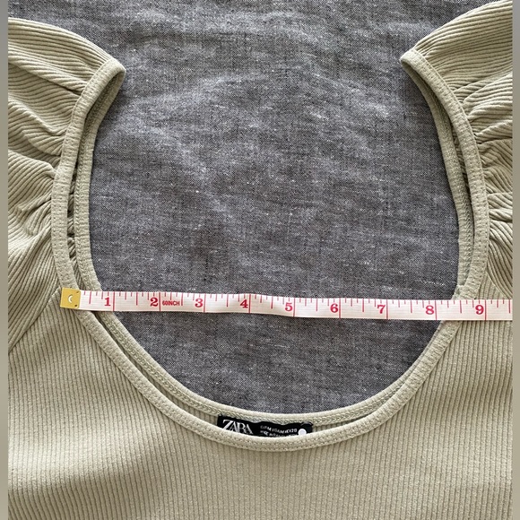 Zara puff sleeve ribbed top - Picture 6 of 8